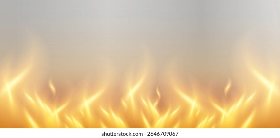 A blazing yellow and orange fire in the form of a flame, which may convey heat or intense energy, may be a backdrop for intense scenes, drawing the eye to feel the heat or intense energy.