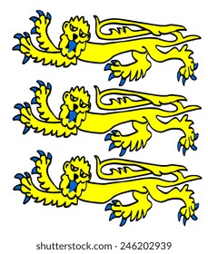 The Blazon Gules, Three Golden Lions, Symbolic Of England.