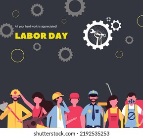 Blck Background Minimalist Labor Day