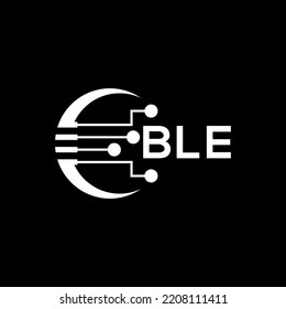 BLE Letter logo black background .BLE technology logo design vector image in illustrator .BLE letter logo design for entrepreneur and business.
