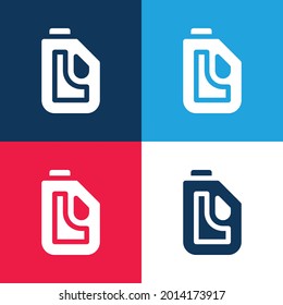 Juego de iconos mínimo de cuatro colores azul y rojo
