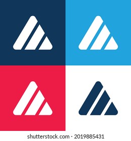 Bleach blue and red four color minimal icon set