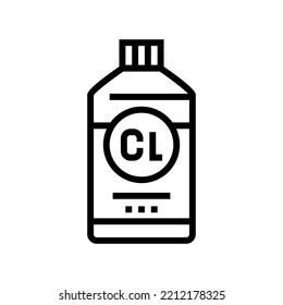 bleach chemical liquid line icon vector. bleach chemical liquid sign. isolated contour symbol black illustration