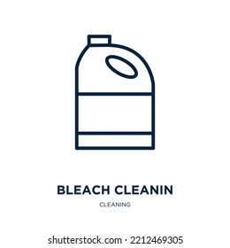 bleach cleanin icon from cleaning collection. Thin linear bleach cleanin, brush, garbage outline icon isolated on white background. Line vector bleach cleanin sign, symbol for web and mobile