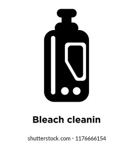 Bleach cleanin icon vector isolated on white background, logo concept of Bleach cleanin sign on transparent background, filled black symbol