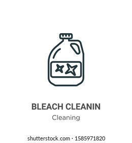 Bleach cleanin outline vector icon. Thin line black bleach cleanin icon, flat vector simple element illustration from editable cleaning concept isolated on white background