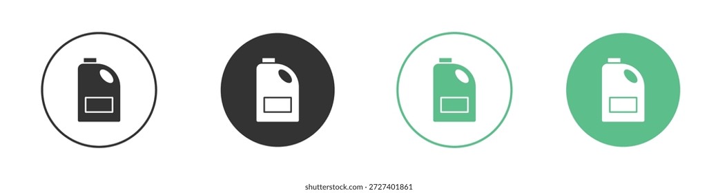 Conjunto de iconos de limpieza de lejía. Ilustraciones vectoriales de glifos