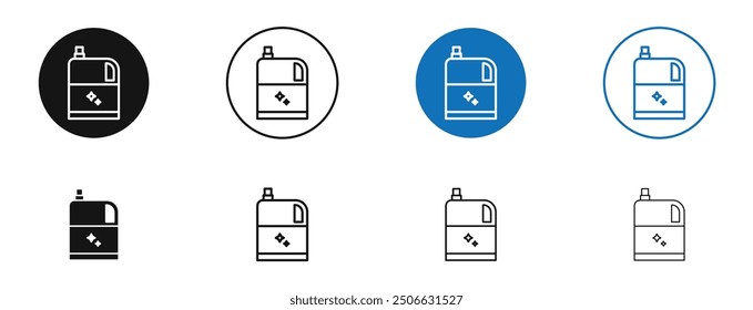 Bleach cleaning vector icon in black and blue colors