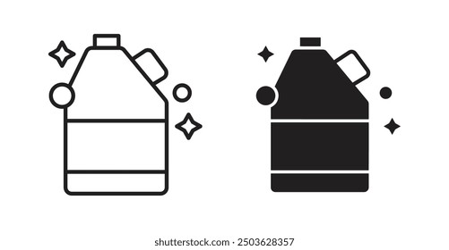 Bleach cleaning vector icon in solid and outline style