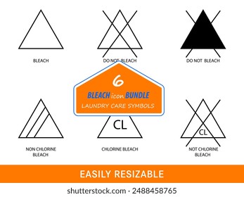 BLEACH DRY icon BUNDLE LAUNDRY CARE SYMBOLS.