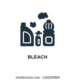 Bleach icon. Black filled vector illustration. Bleach symbol on white background. Can be used in web and mobile.