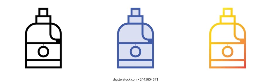 bleach icon. Linear, Blue Fill and Gradient Style Design Isolated On White Background