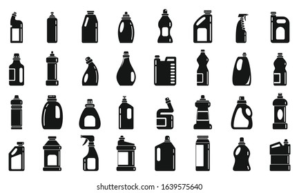 Bleach icons set. Simple set of bleach vector icons for web design on white background