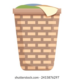 Bleach wash basket icon cartoon vector. Water cleaner. Plastic pot