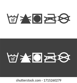 Bleach Washing Laundry Symbol Label icons vector