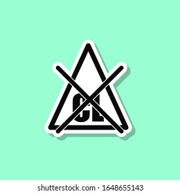 Bleach without chlorine sticker style icon. Simple thin line, outline, glyph, flat vector of wash icons for ui and ux, website or mobile application