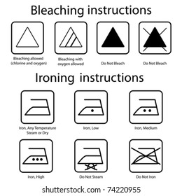 Bleaching and Ironing instruction