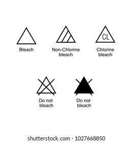 Bleaching. Textile Care Symbols. 