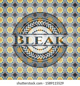 Bleak arabesque style badge. arabic decoration.