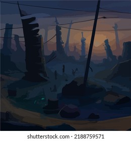 A bleak and desolate dystopian landscape