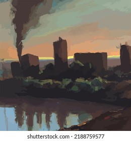 A bleak and desolate dystopian landscape
