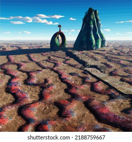 A bleak and desolate dystopian landscape