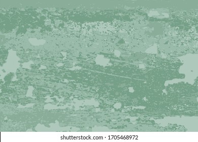 Bleak green grunge distressed background. Grungy vector texture.