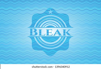 Bleak light blue water style badge. Vector Illustration. Detailed.