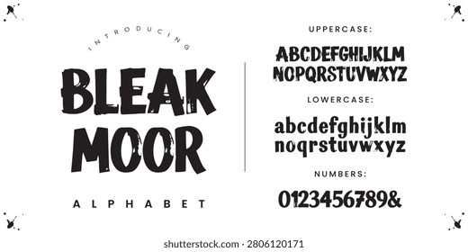 BLEAK MOOR grunge brush font for dark artistic posters and edgy street style