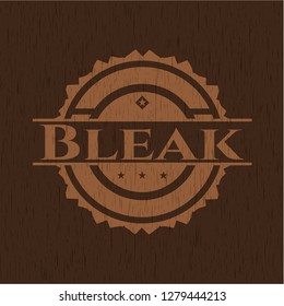 Bleak wooden emblem. Retro