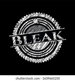 Bleak written on a blackboard. Vector Illustration. Detailed.