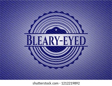 Bleary-eyed emblem with denim texture