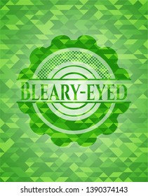 Bleary-eyed green mosaic emblem. Vector Illustration. Detailed.