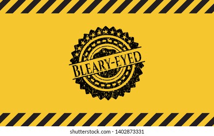 Bleary-eyed grunge warning sign emblem. Vector Illustration. Detailed.