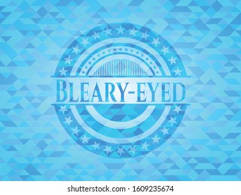 Bleary-eyed light blue mosaic emblem