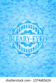 Bleary-eyed sky blue emblem with mosaic background