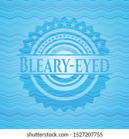 Bleary-eyed water wave representation style emblem. Vector Illustration. Detailed.