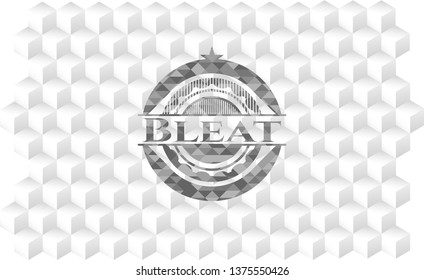 Bleat grey emblem. Vintage with geometric cube white background