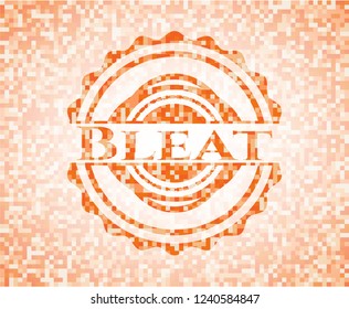 Bleat orange mosaic emblem with background