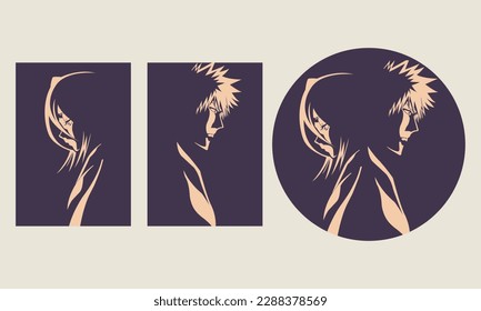 Bleech anime characters, manga girls and boys comic japan fashion, vector illustration design.