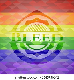 Bleed on mosaic background with the colors of the LGBT flag