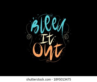 Sangrar la letra Texto sobre fondo negro en ilustración vectorial
