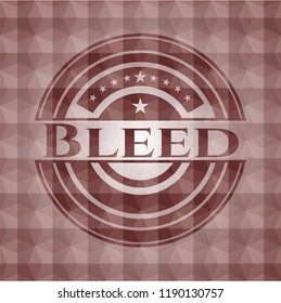 Bleed red emblem with geometric background. Seamless.