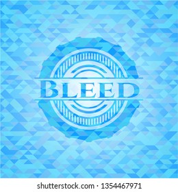 Bleed sky blue emblem with mosaic ecological style background