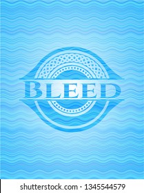 Bleed water wave emblem background.