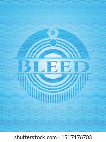 Bleed water wave representation style emblem. Vector Illustration. Detailed.