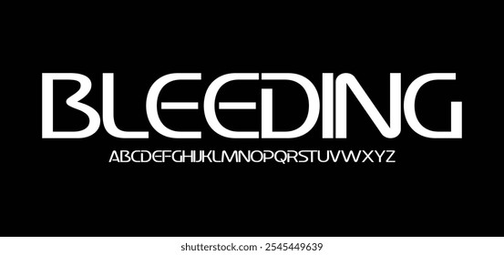 Bleeding, Abstract modern urban alphabet fonts. Typography sport, technology, fashion, digital, future creative logo font. vector illustration
