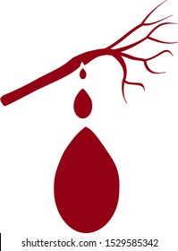 Bleeding. The blood vessel burst. Vector illustration on isolated background.
