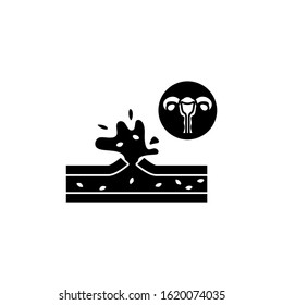 Bleeding disorders, menstrual icon. Simple gynaecology icons for ui and ux, website or mobile application