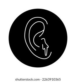 Bleeding from the ear color line icon. Injuries concept. Pictogram for web page, mobile app, promo.